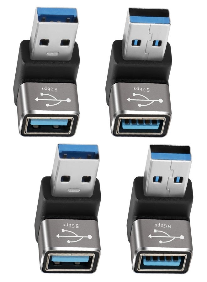Togconn 90 Degree USB 3.0 Adapter 4 Pack, (Up and Down) Right Angle USB Type-A Male to Female USB L Shape On The Go (OTG) Connector Extender Support Charge & Data Sync (5Gbps) for PC, Laptop, Mouse, Keyboard - Image 1